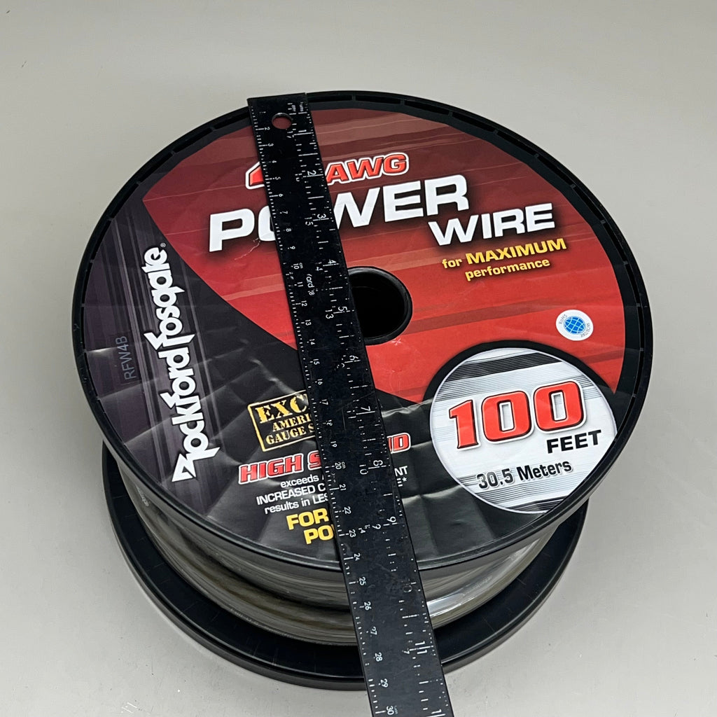 ROCKFOSGATE Power Wire 4 AWG Max Performance w/ More Copper Content 100' RFW4B