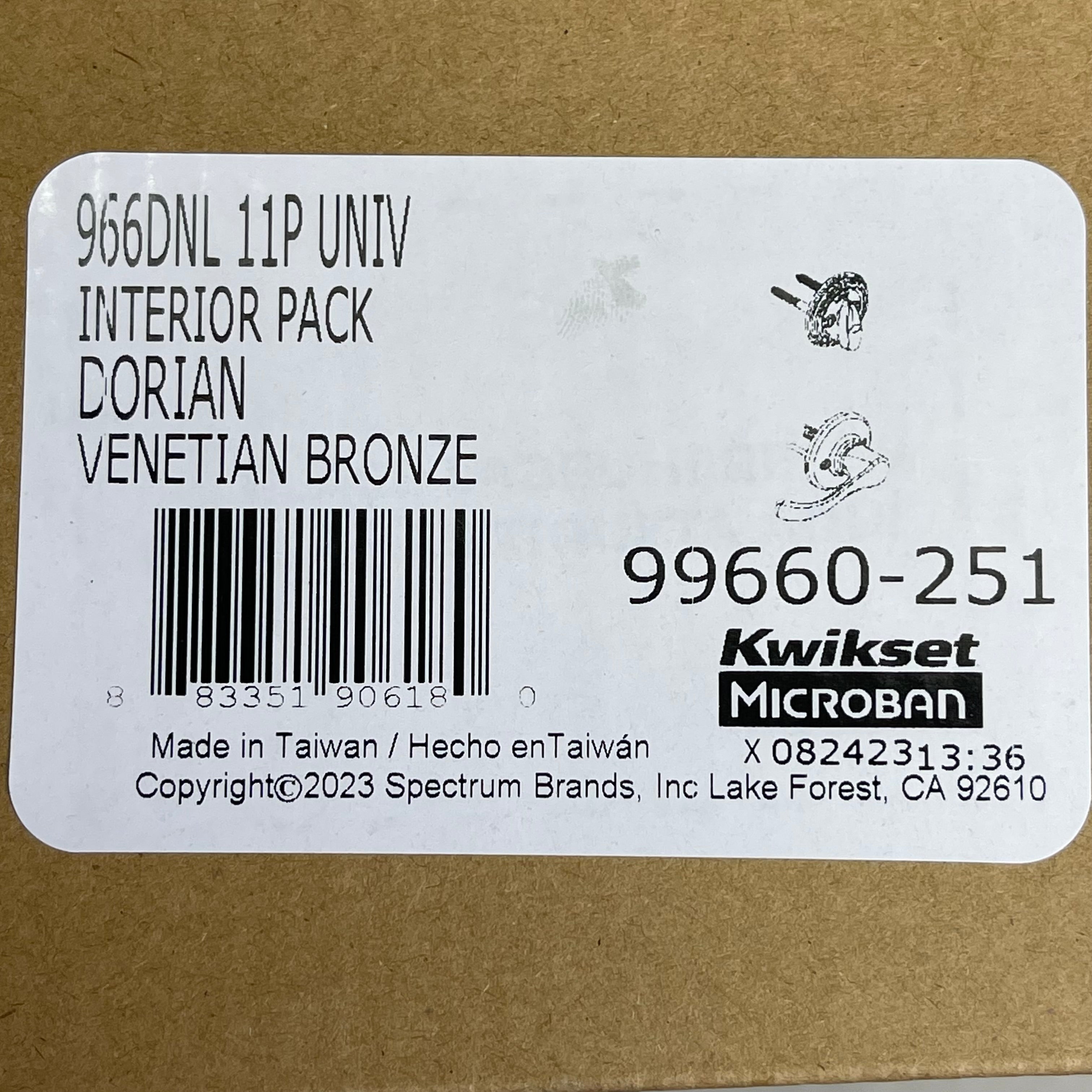 KWIKSET Dorian Interior Passage Lever Door Knob Set Venetian Bronze 99660-251