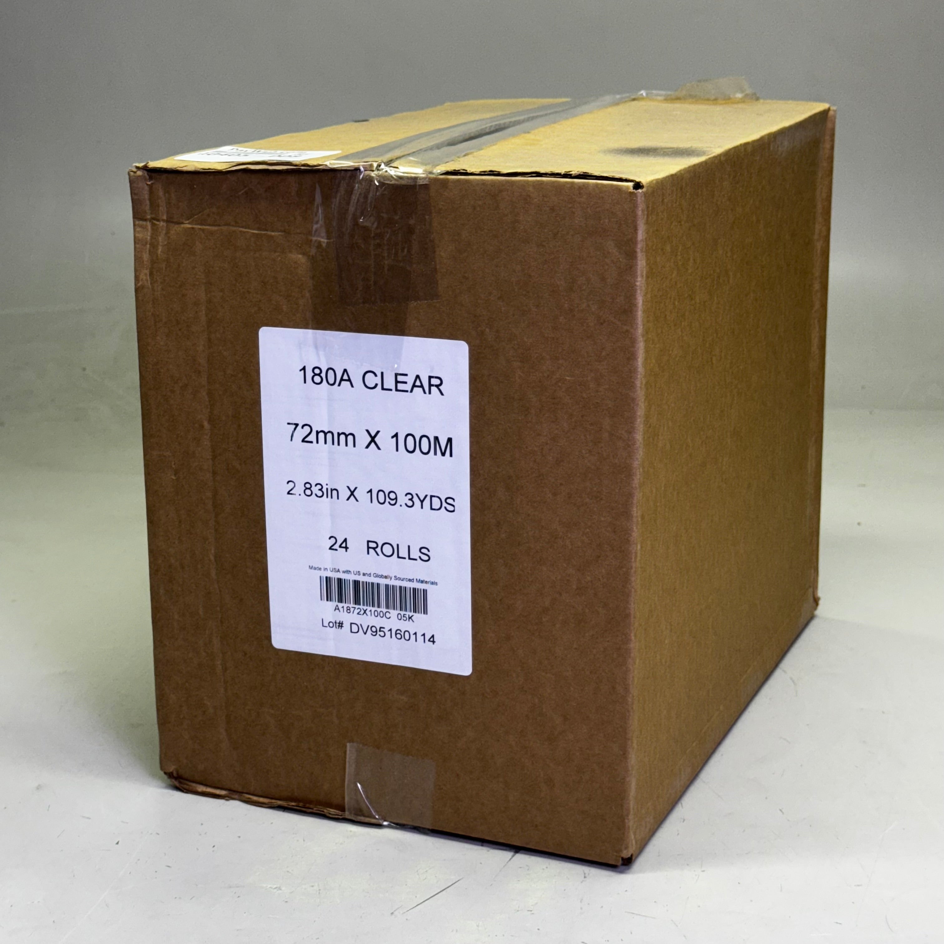 Box Packaging Tape (24 Rolls) 180A 2.83" x 109.3Yds Clear A1872X100C