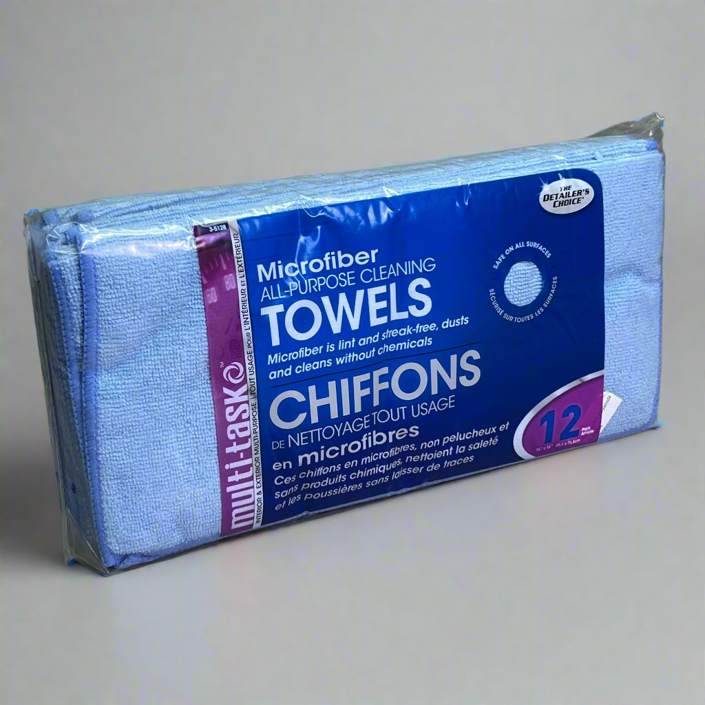MULTI-TASK (12 PACK) Microfiber All Purpose Cleaning Towels Sz 14" x 14" 3-5128