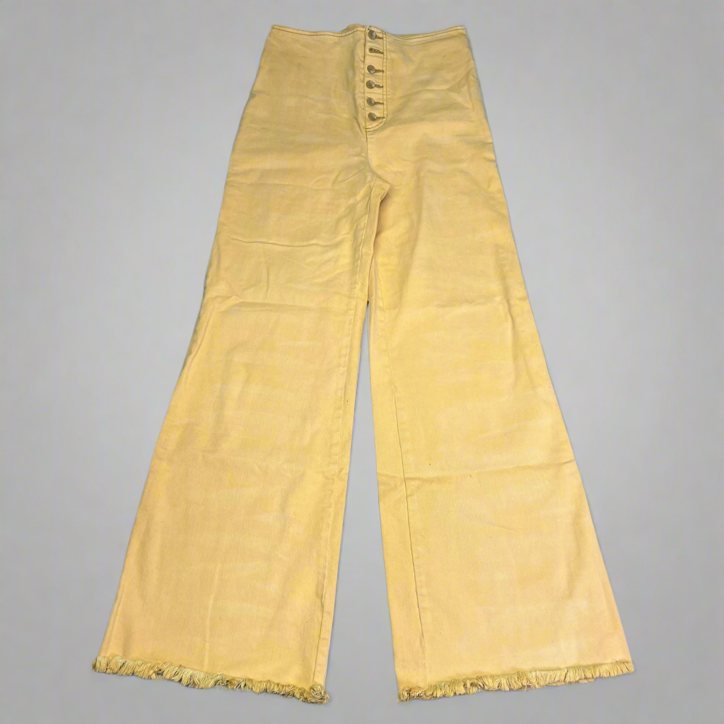 ANTGROPOLOGIE Pilcro Button W/ Hip Belt Jeans Women's Sz 29 Yellow (Pre-Owned)