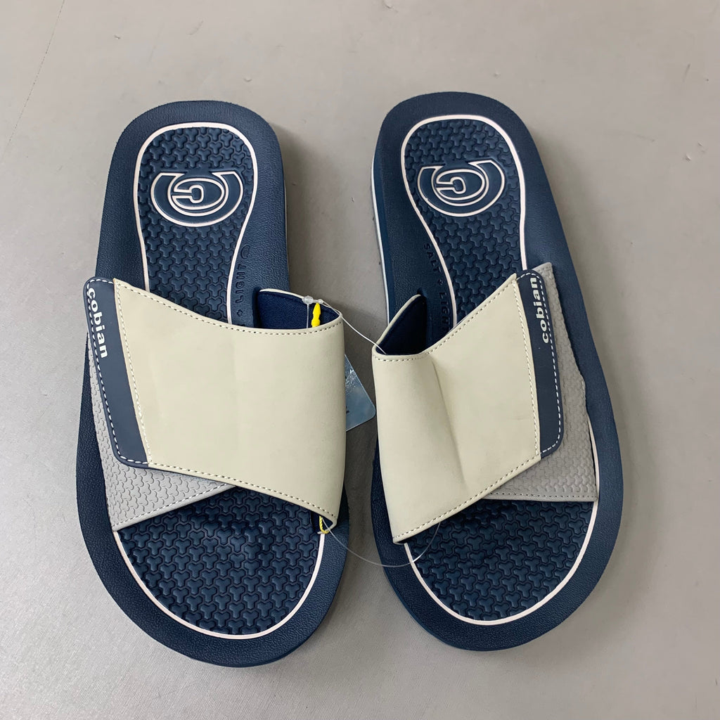COBIAN DRT Synthetic Leather Strap Slide Sandals Men's Sz 13, 46 EU Navy DRS24-410-13