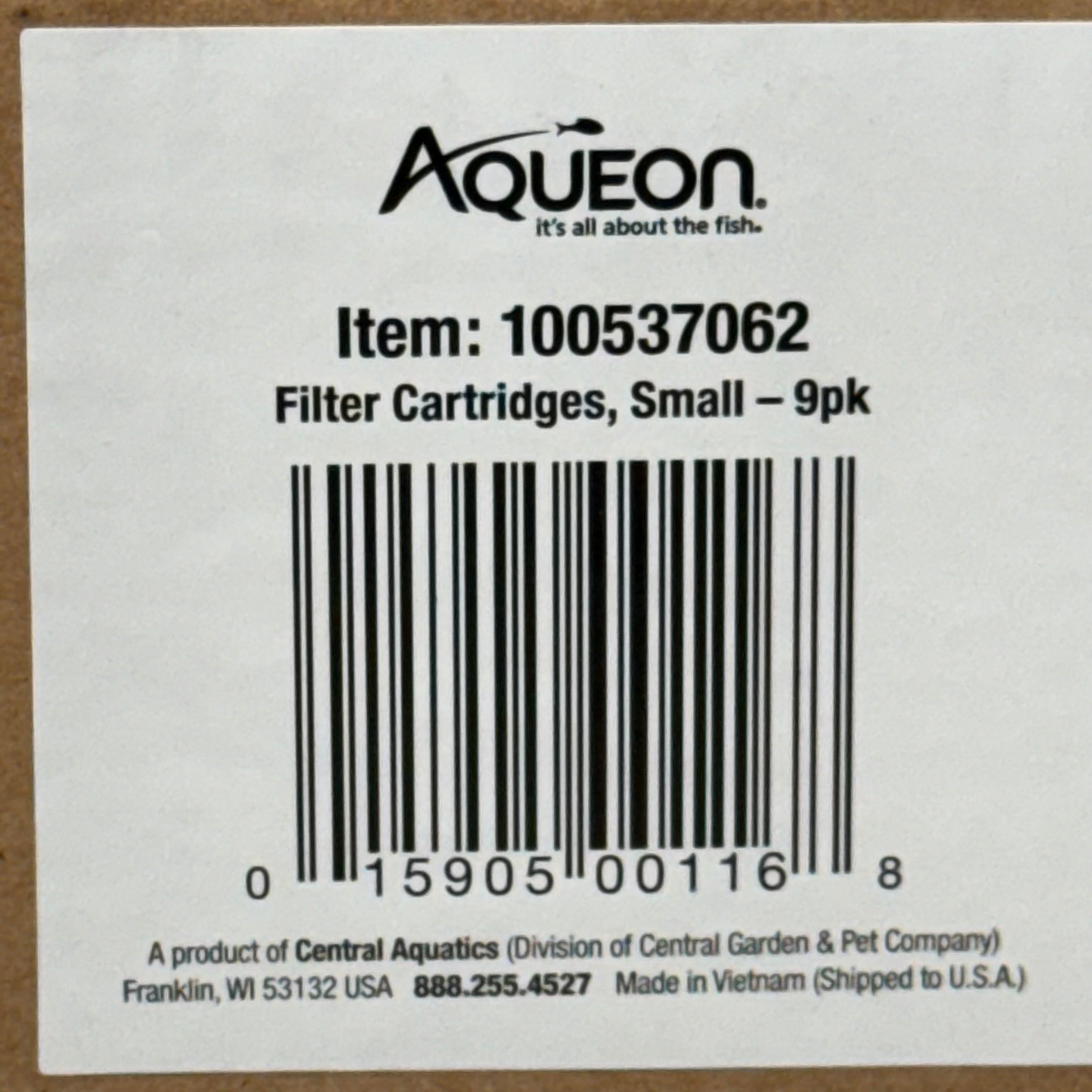AQUEON (9 PACK) High Quality Carbon Fish Tank Filter Cartridges Small 100537062