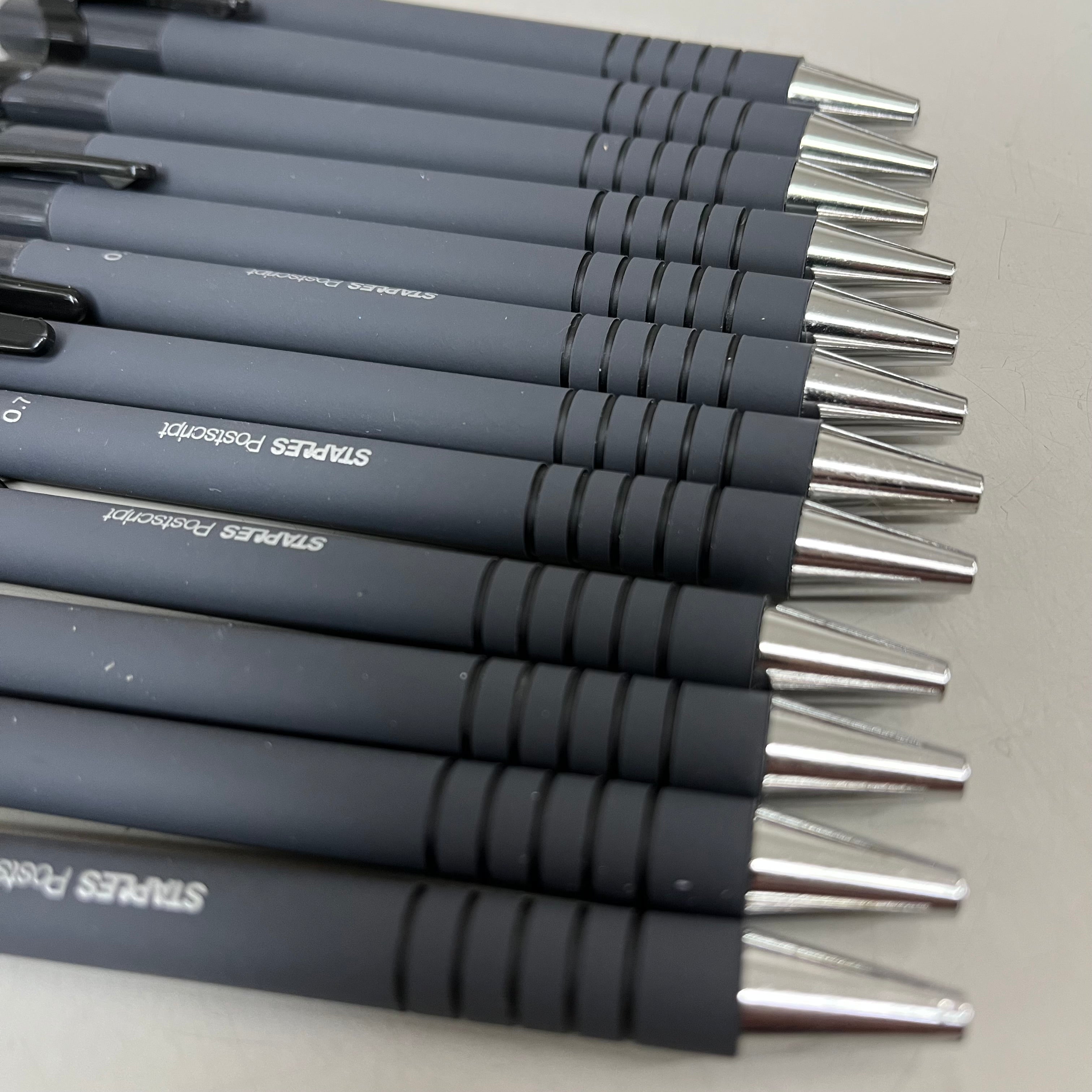 STAPLES (2 PACK, 12 EACH) Retractable Ballpoint Pens Medium Point Black Ink 18264