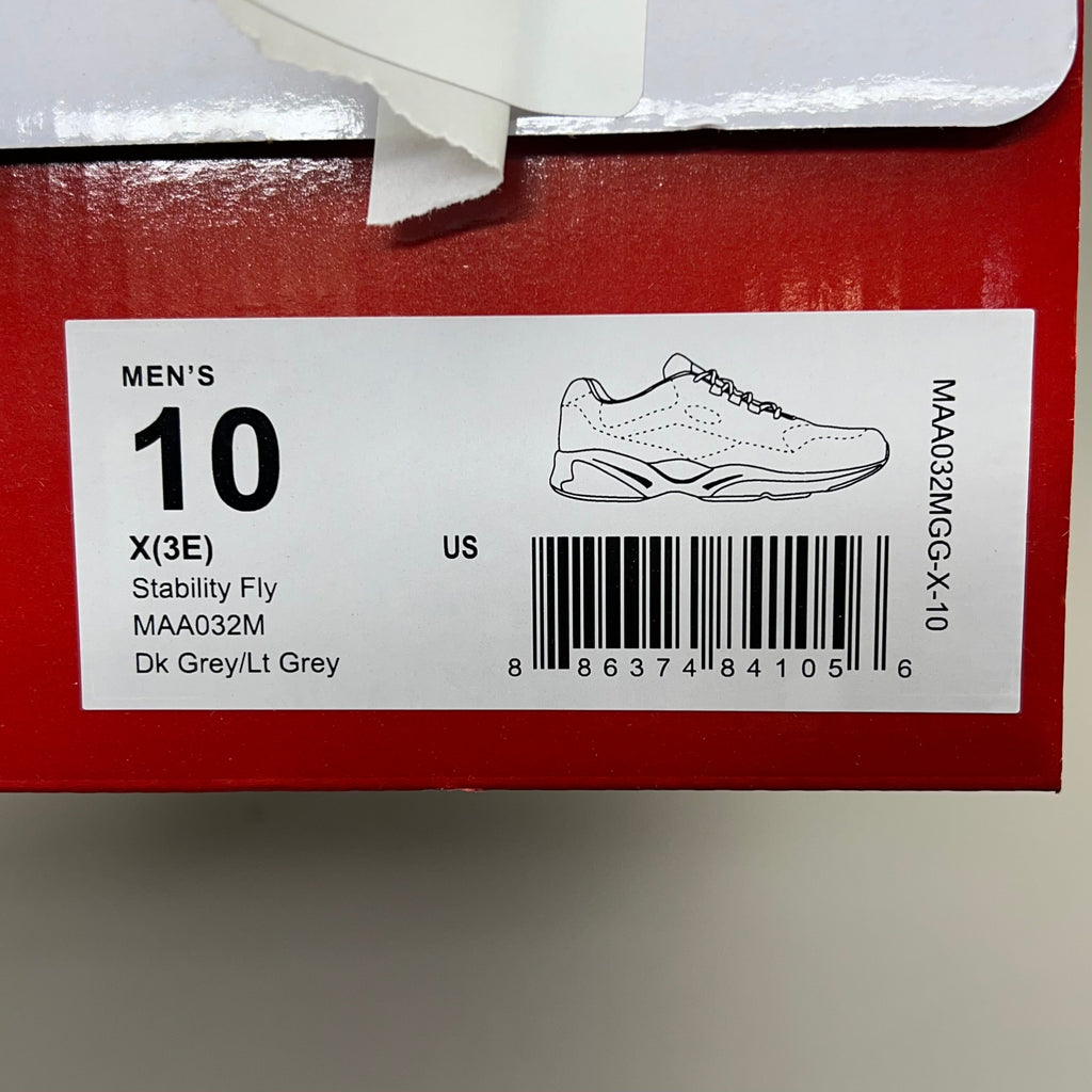 PROPET Stability Fly Sneaker Men's Sz 10 X(3E) Dark Grey/Light Grey MAA032M