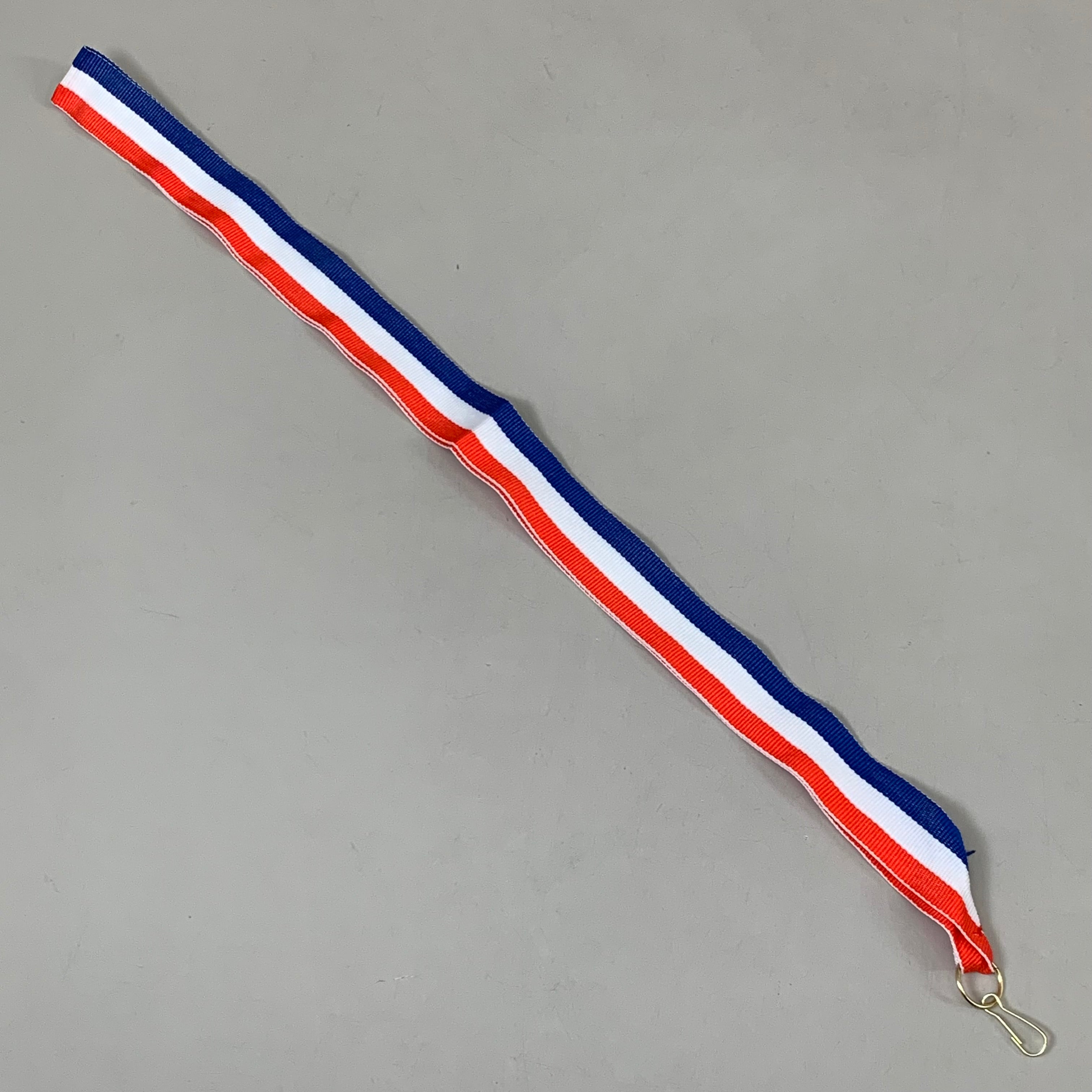 (100 PACK) Lanyard Red White Blue 17" Gold Hook
