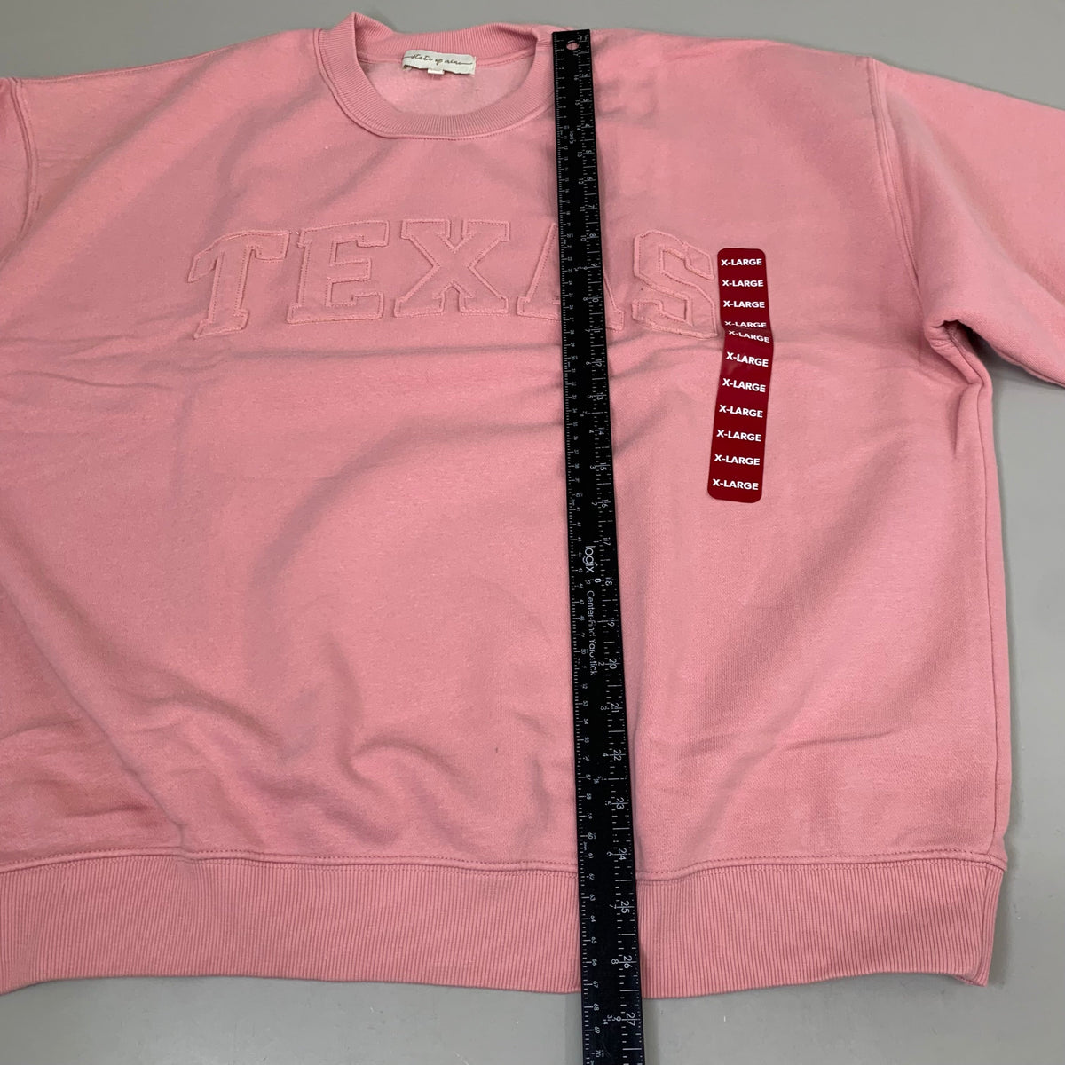 STATE OF MINE Women's Texas Print Sweatshirt Sz-XLarge Blush 15711
