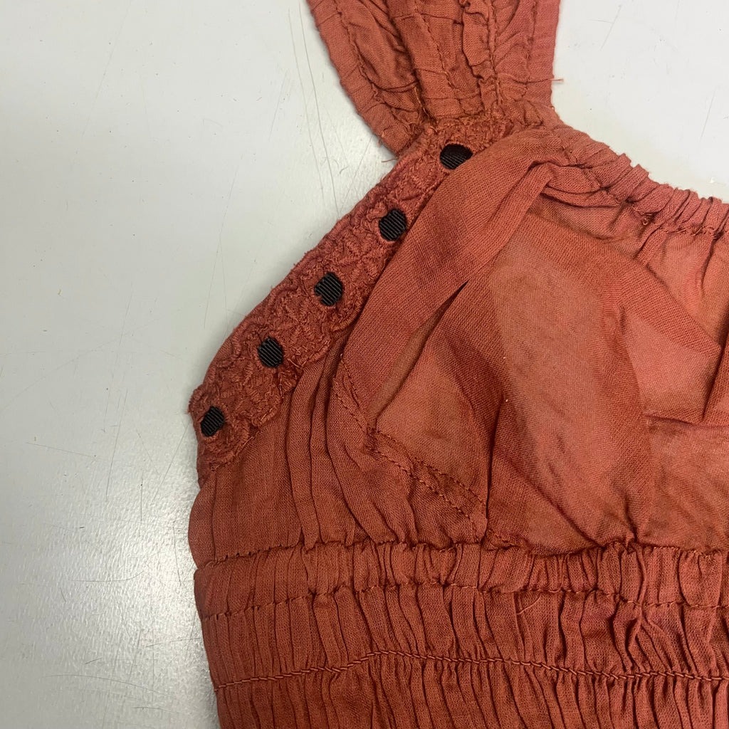 FREE PEOPLE Linen Textile Sweet On Your Crop Women's Sz S Maple Syrup 96849898