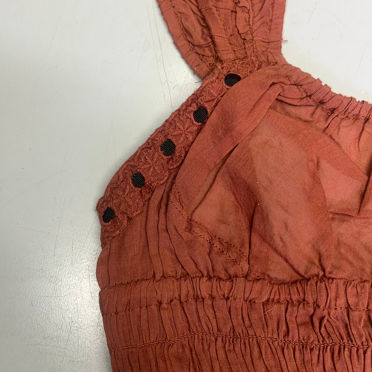 FREE PEOPLE Linen Textile Sweet On Your Crop Women's Sz M Maple Syrup 96849898