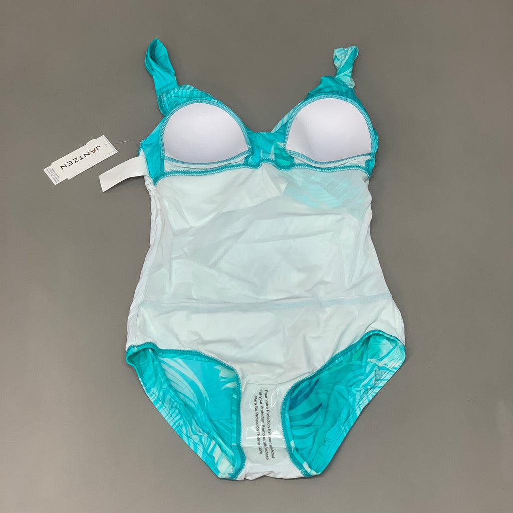 JANTZEN Womens Bathing Suit Patterned One Piece Sz-22W Ideal Teal JZ22706M