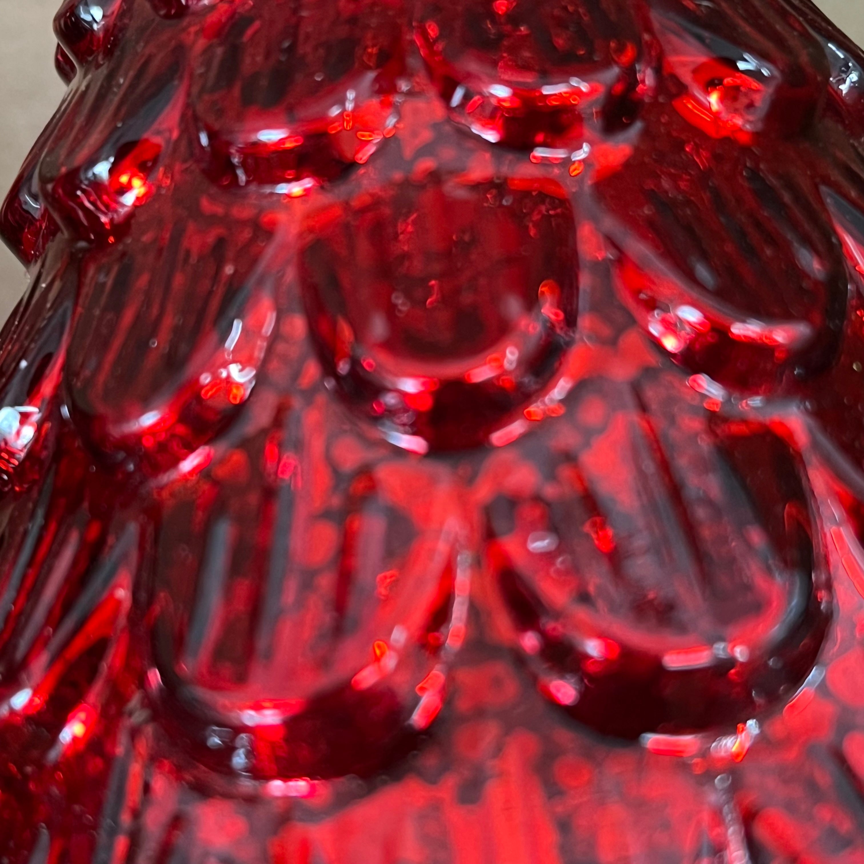 (Set of 3) Box Of Red Mercury Glass Lighted Christmas Trees