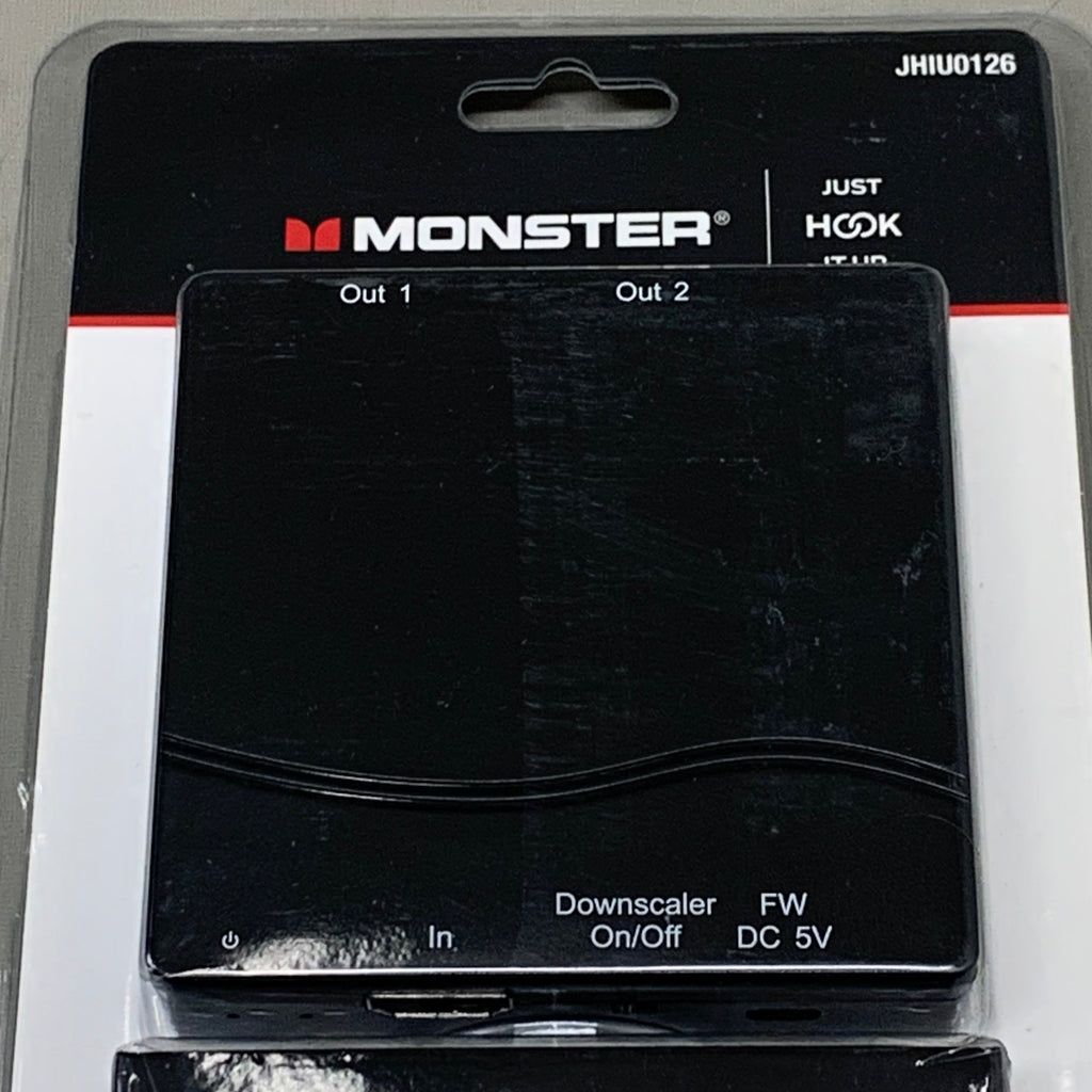 MONSTER 4K 2-Way HDMI Splitter 3"x3"Black JHIU0126