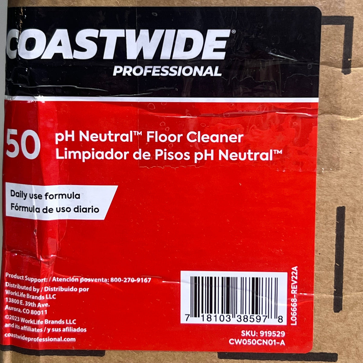 COASTWIDE (4 PACK, 1 GALLON EACH) Floor Cleaner pH Neutral, Red & White 919529