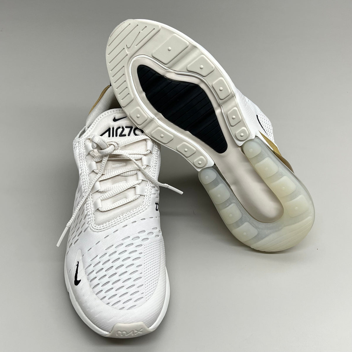 NIKE W Air Max 270 Mesh Shoes Women's Sz 8 White Gold DZ77736 001 New Other