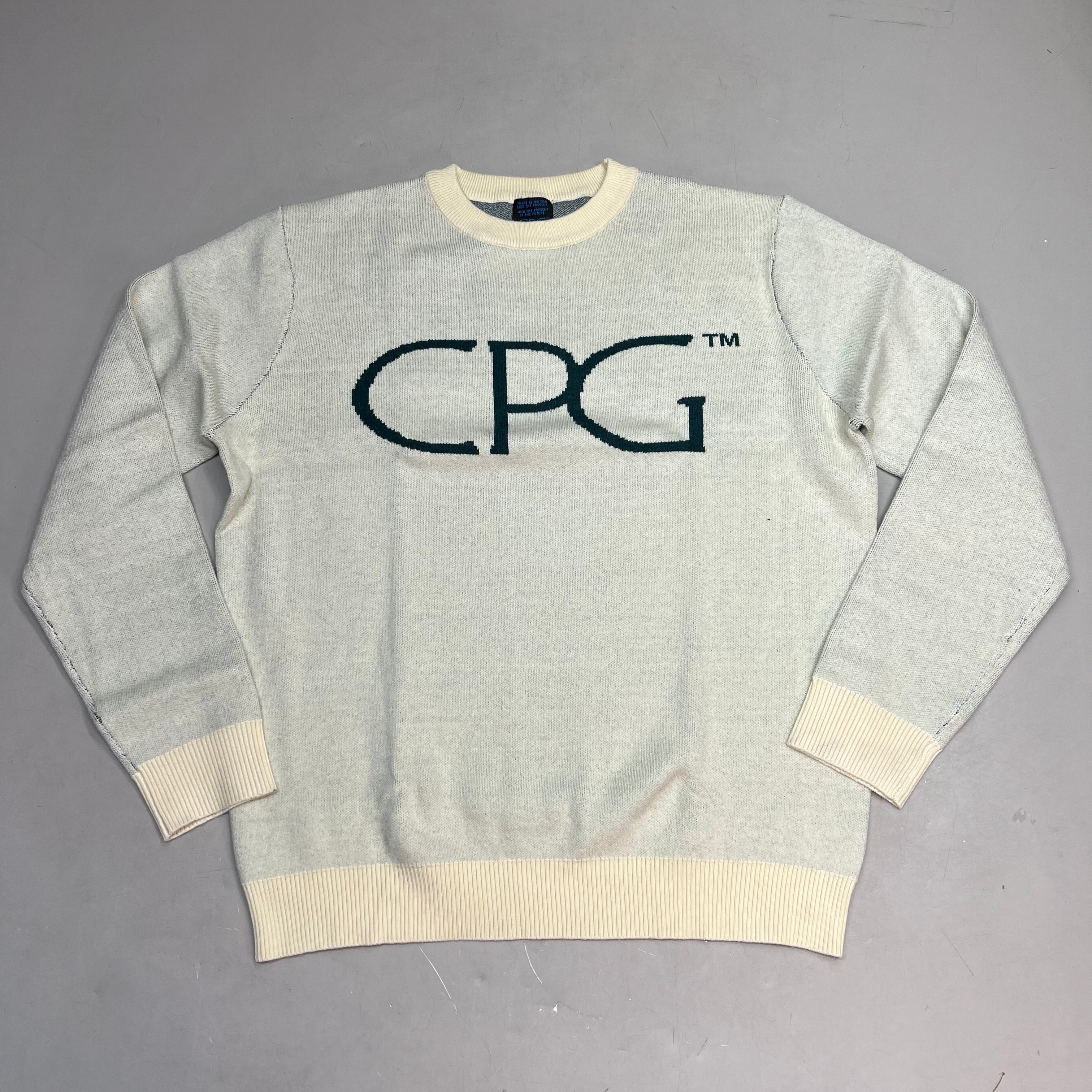 CPG CODEGRAPHY WORLDWIDE Sweater Women's Sz L Green/Crème WCPG-SWTR-NTRL-2022-3