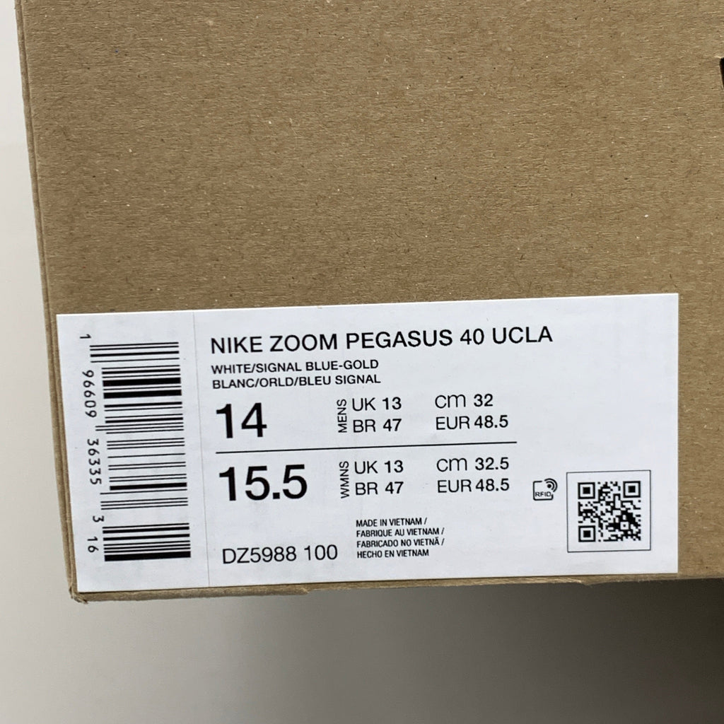NIKE Zoom Pegasus 40 Shoes UCLA White/Signal Blue-Gold 15.5 Women's 14 Mens DZ5988 100