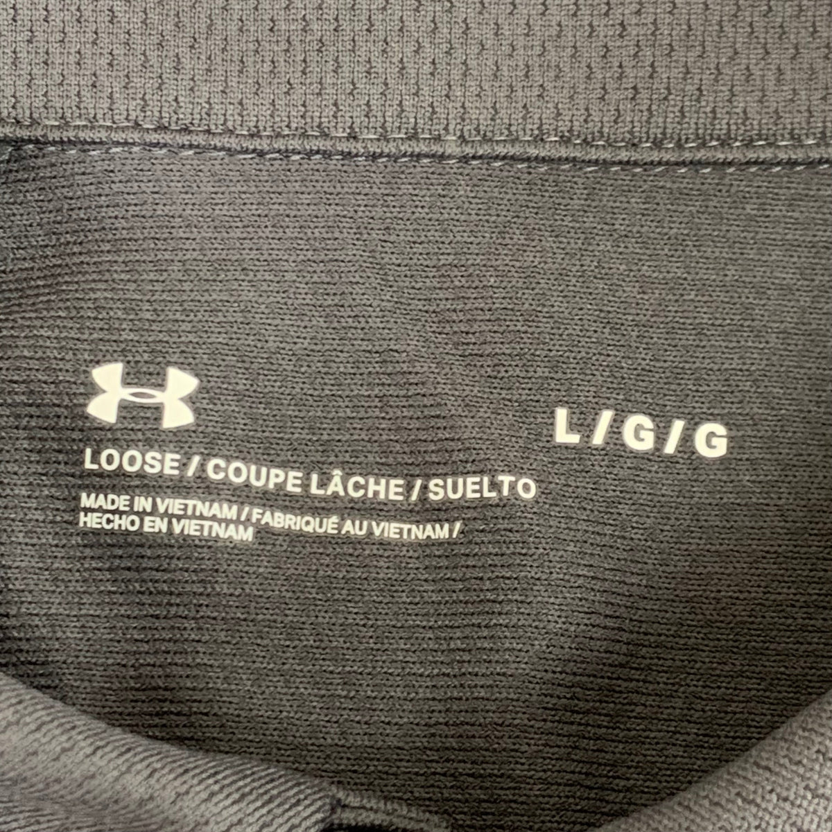 UNDER ARMOUR UA Team Tech Polo Loose Light & Moisture Wicking Men's Sz L Grey