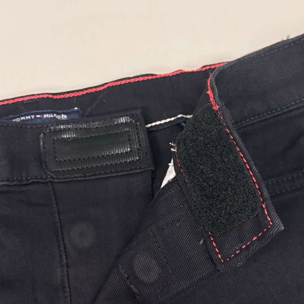 TOMMY HILFIGER JEANS Slim Bermuda Shorts Women's SZ 6 Waist 28 Black Magnet / Velcro Fly