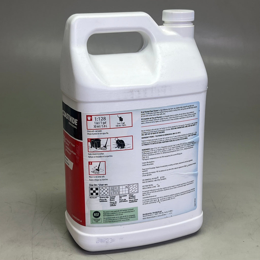 COASTWIDE (4 PACK, 1 GALLON EACH) Floor Cleaner pH Neutral, Red & White 919529