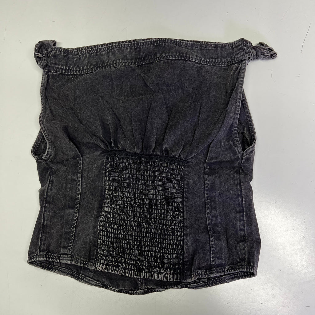 FREE PEOPLE 100% Cotton Louie Indigo Top Women's Sz XS Black 98546724