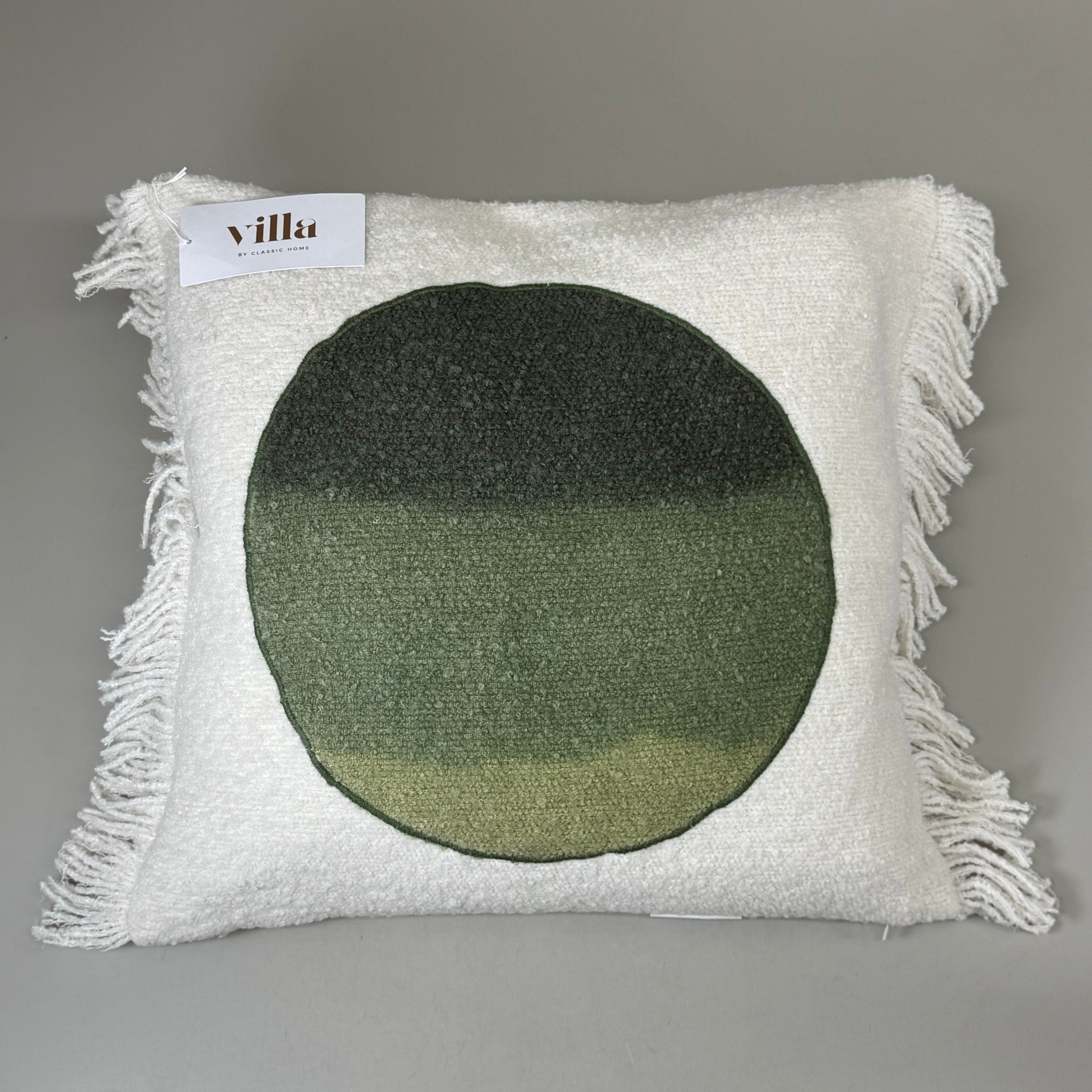 VILLA RN 20"x20" Gantt Pillow in Green/Ivory
