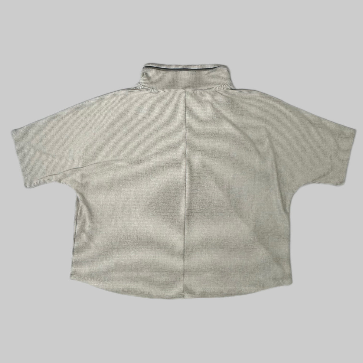 MULTIPLES Zippered Cowl Neck Top Petite Women's Sz PXL Stone M44802TP