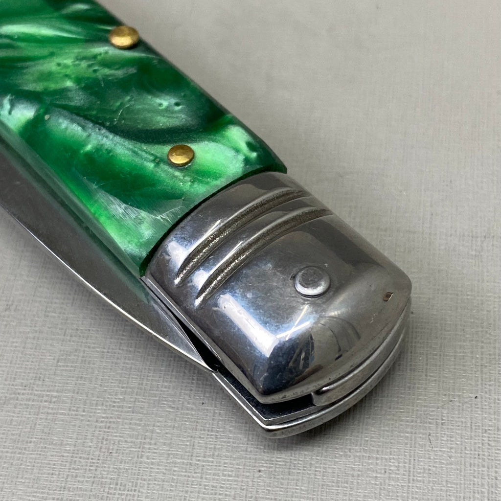 ZA@ ARMED FORCE TACTICAL Hand Crafted OTF Pocket Knife 3" Blade 7" Knife Green Marble ST-8GN