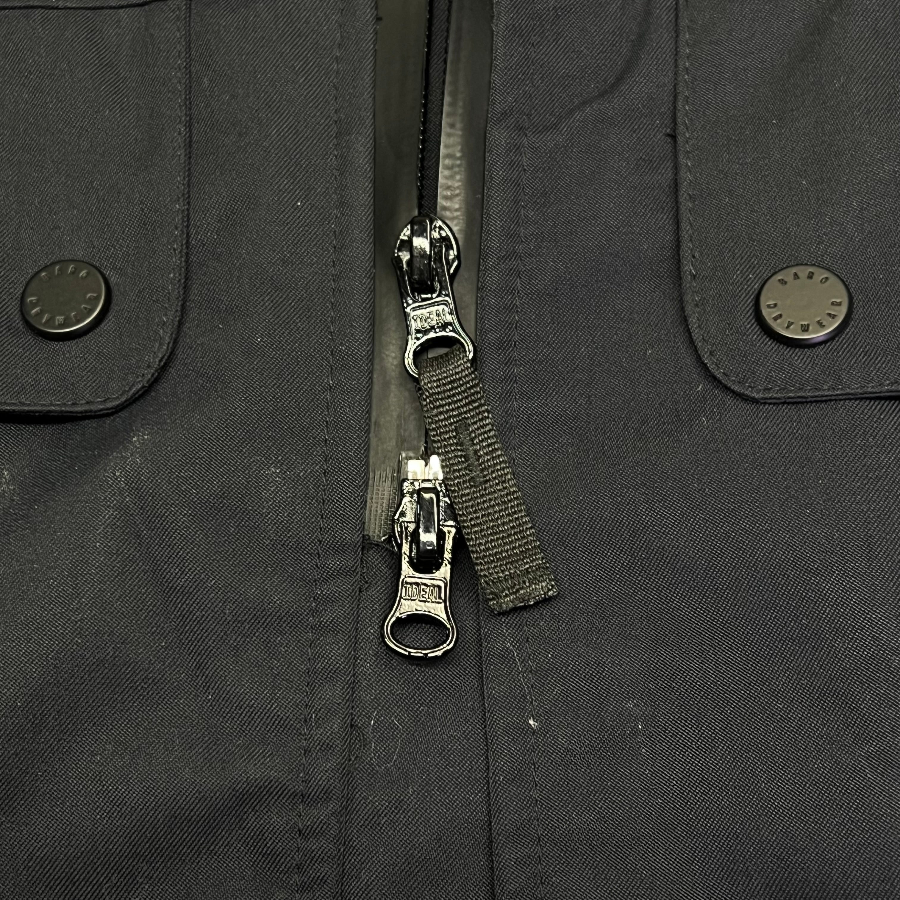 BARO Hooded Zip Closure Waterproof Drywear Long Trench Coat Unisex Sz M Black