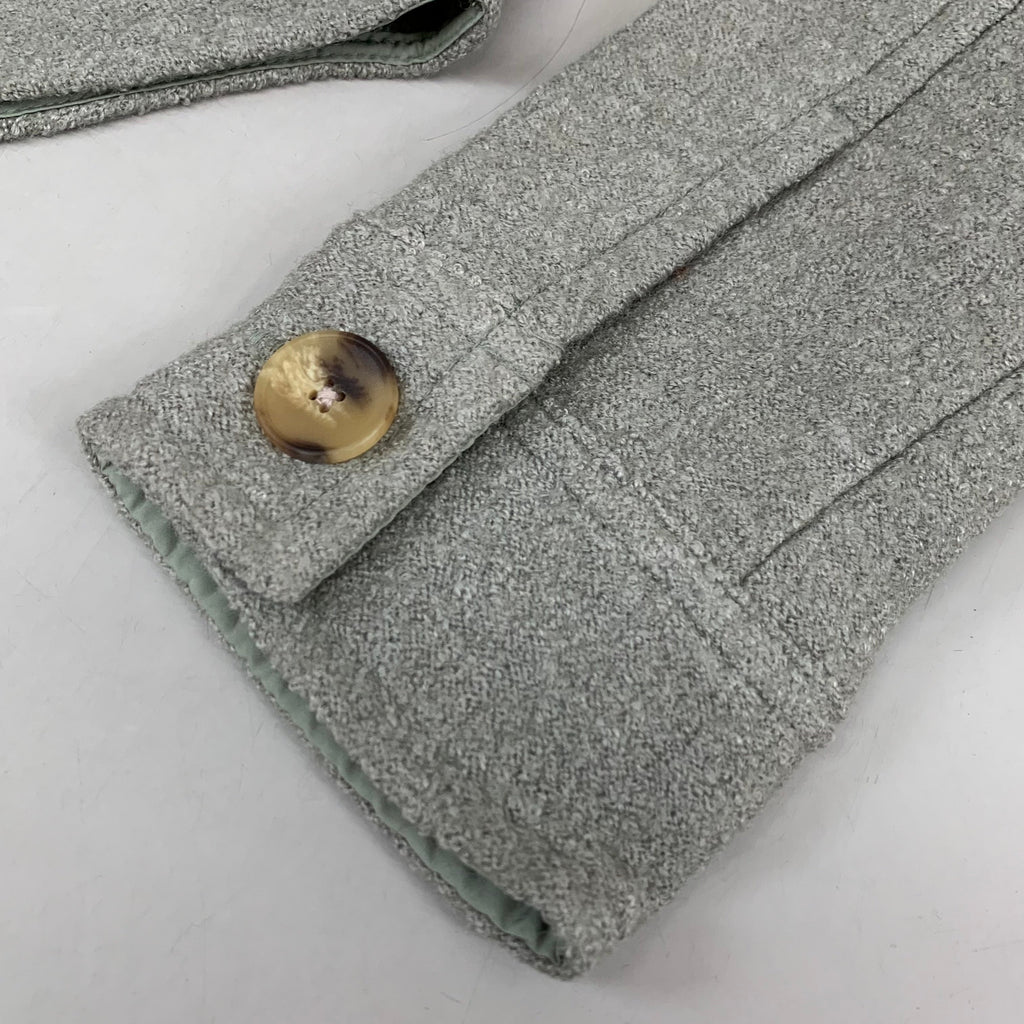 LEVI'S Front Button Cropped Jacket W/ Laydown Collar Women's Small Tea Green 595450040