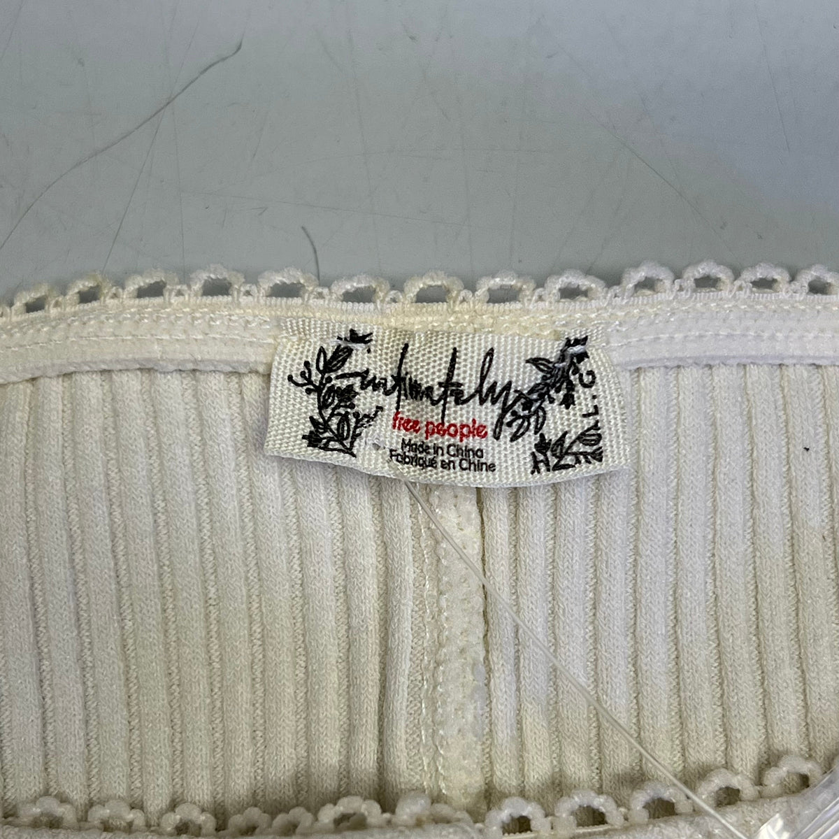 FREE PEOPLE Ribbed Cap Sleeve Most Wanted Cardi Women's Sz L Ivory 92736032