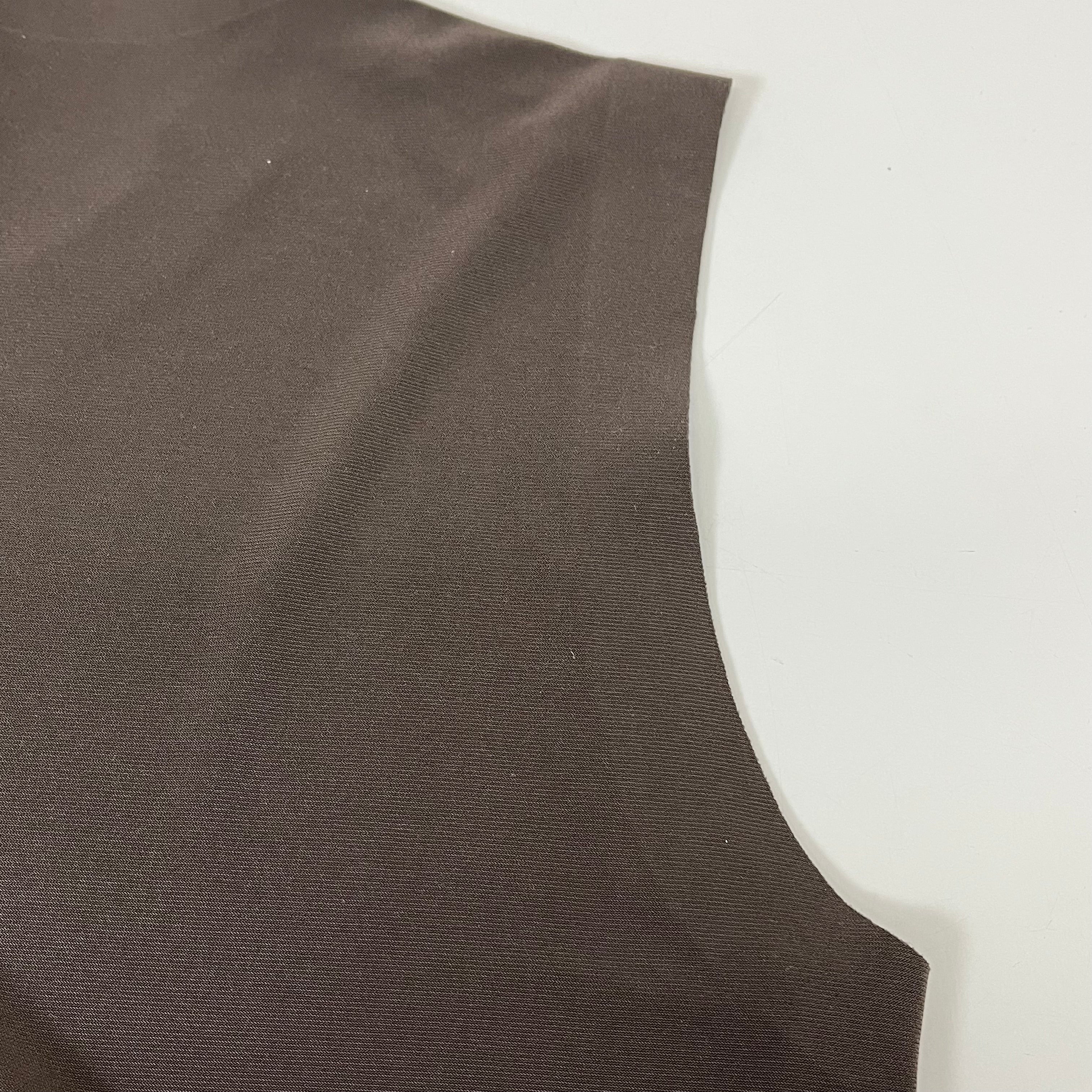 NORMA KAMALI Sleeveless Catsuit w/ Footsie Hidden Zip Women's Sz L/40 Chocolate