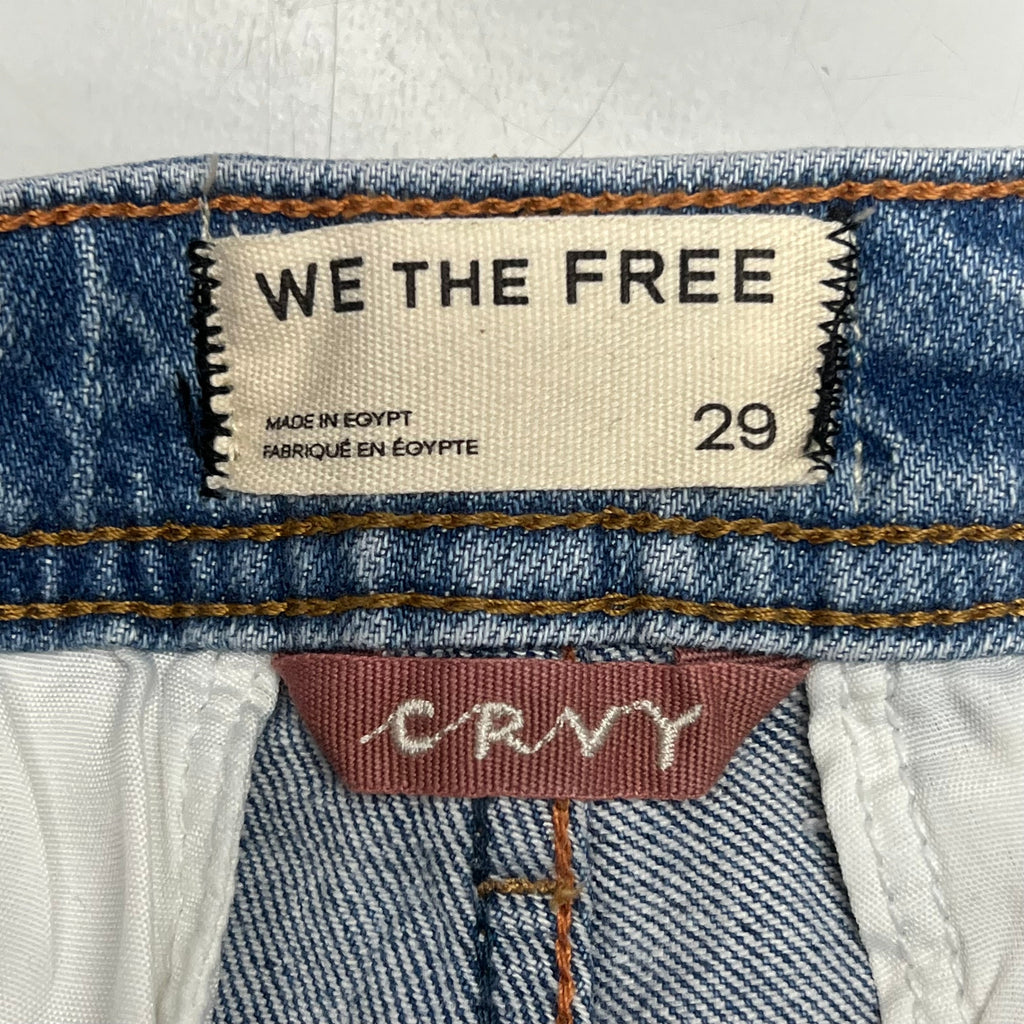 FREE PEOPLE CRVY Mona High-Rise Shorts  Women's Sz 29 Power Trip Blue 931600