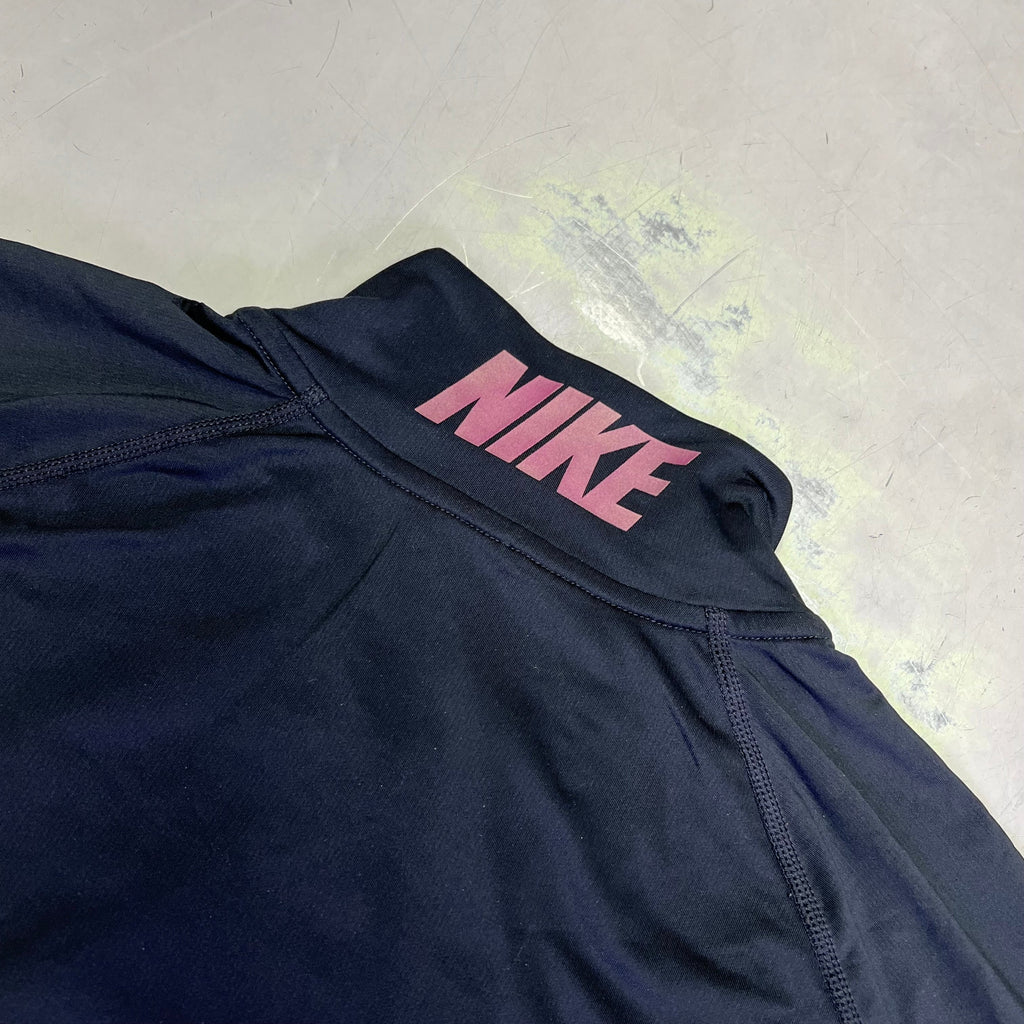 NIKE Nike Pro Warm Sweat Wicking Half Zip Jacket Slim Fit Women's Sz L Black