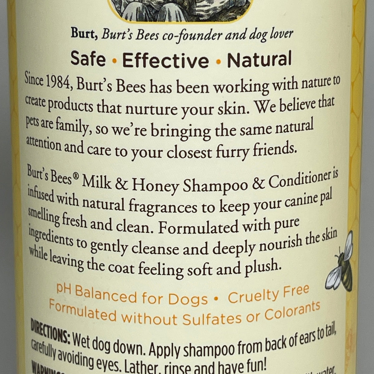 BURT'S BEE'S For Dogs Shampoo & Conditioner Milk & Honey 12 oz FFP10128