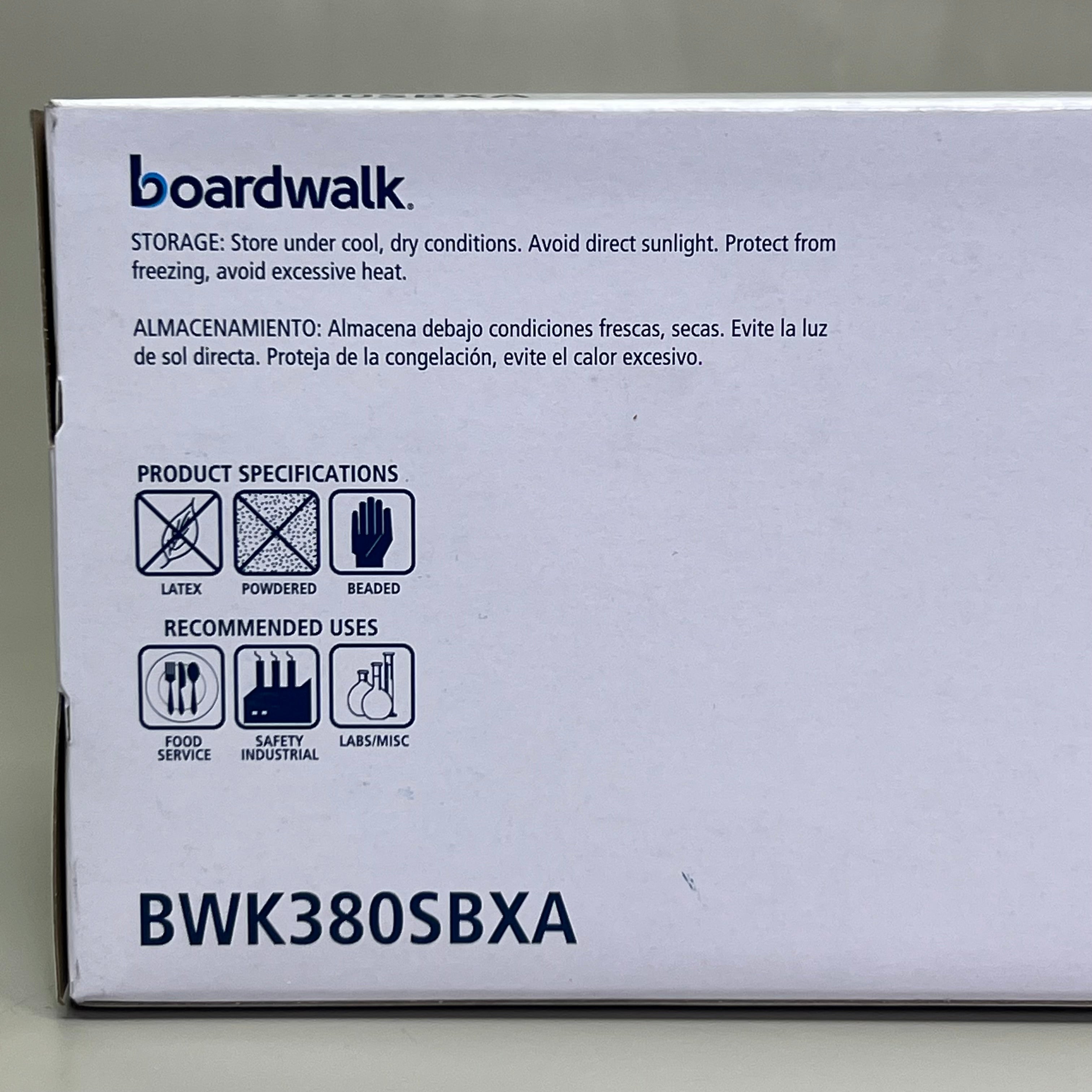 BOARDWALK (100 Gloves) Disposable Nitrile Gloves Sz S, Blue BWK380SBXA