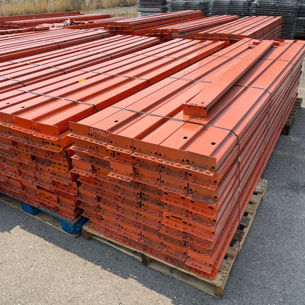 INTERACK Pallet Rack Cross Beam Teardrop Style (Round & Angular) 8.5 ft  x 4” Orange (Pre-Owned)