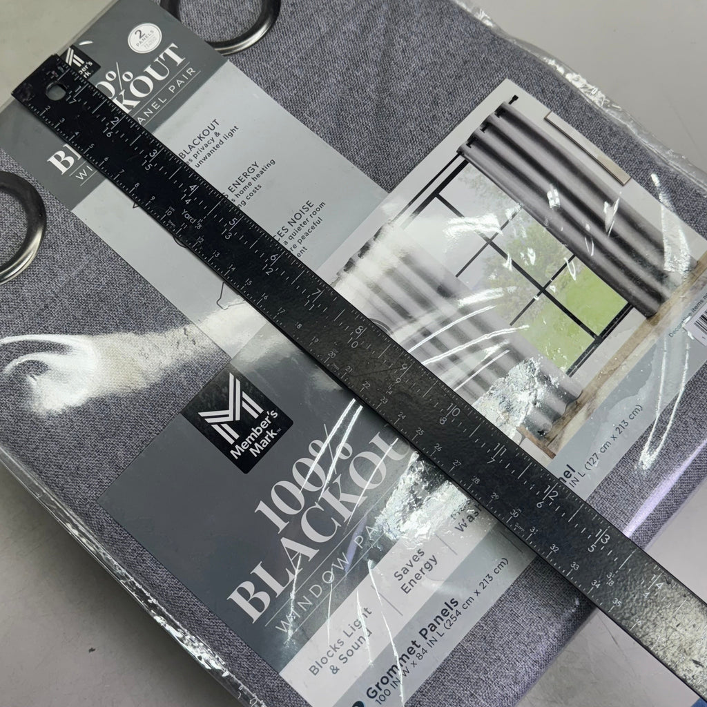 MEMBER'S MARK Window Panel Pair 100" W x 84" L, Dark Grey