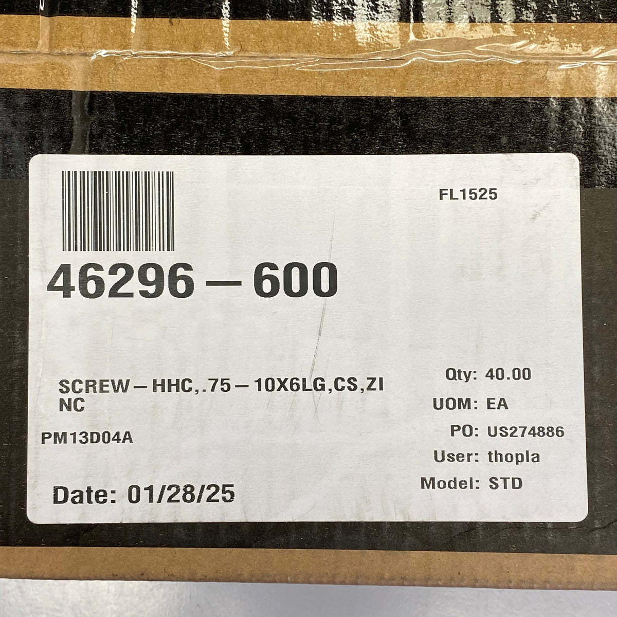 Hex Bolts (40 Pcs) Grade 5 Zinc 3/4-10X6" Grey 46296-600
