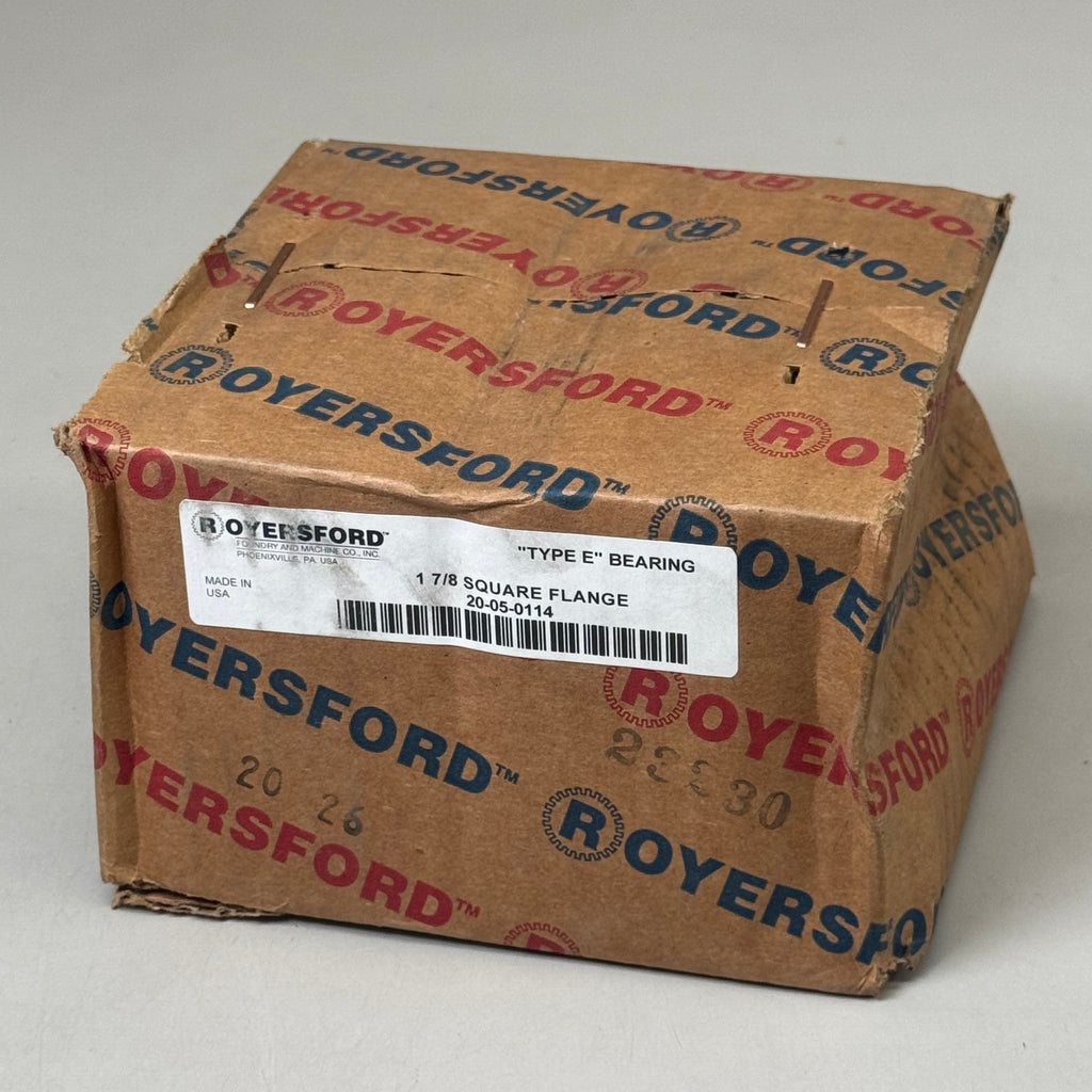 ROYERSFORD Type E 4-Bolt Square Flange Bearing 1-7/8" Tapered Roller 20-05-0114