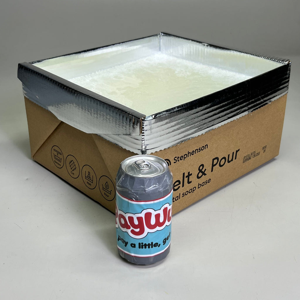 STEPHENSON Melt & Pour Crystal Clear Soap Base Sz 12" L X 11" W X  6.5" H