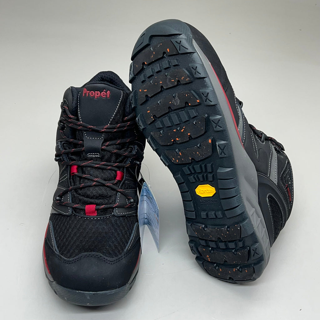 PROPET Veymont Grip Hiking Boot Waterproof Men's Sz 10 X(3E) Black/Red MOA022S