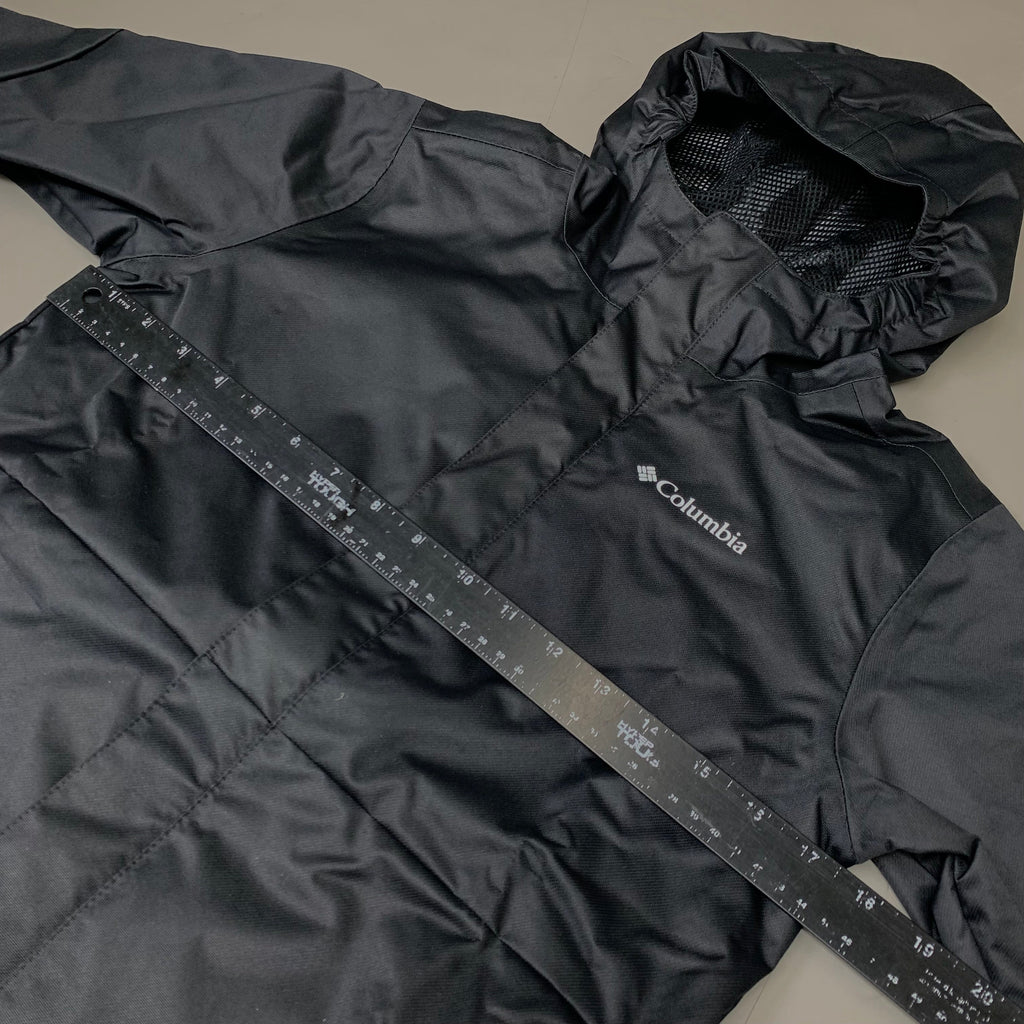 COLUMBIA Reflective Detail Hikebound Jacket Boys Youth Sz M Black SB6647-010