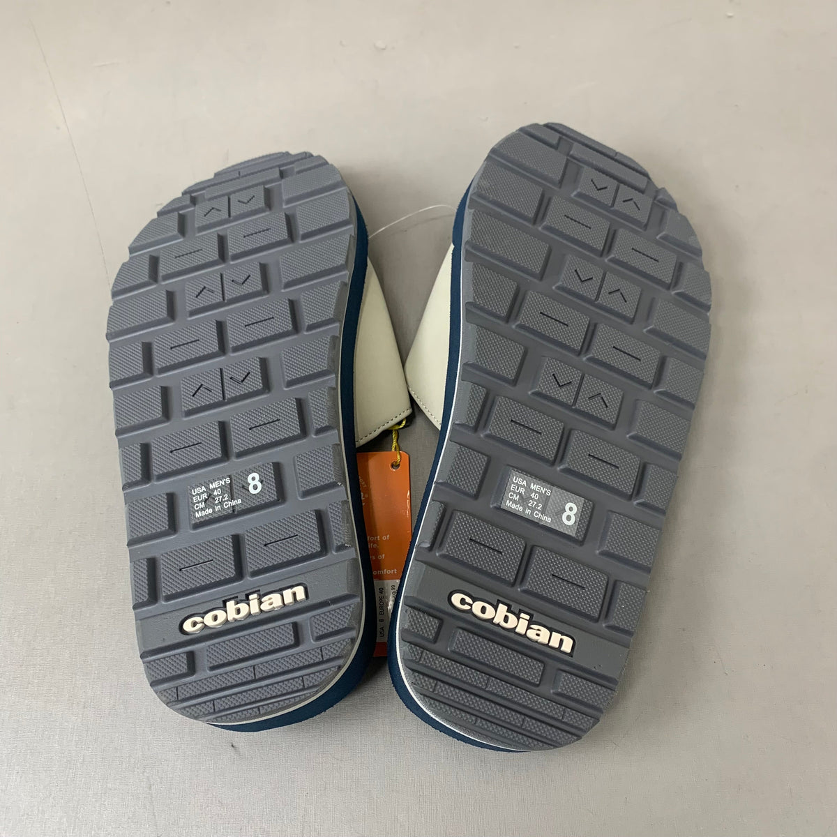 COBIAN DRT Synthetic Leather Strap Slide Sandals Men's Sz 8, 40 EU Navy DRS24-410-8