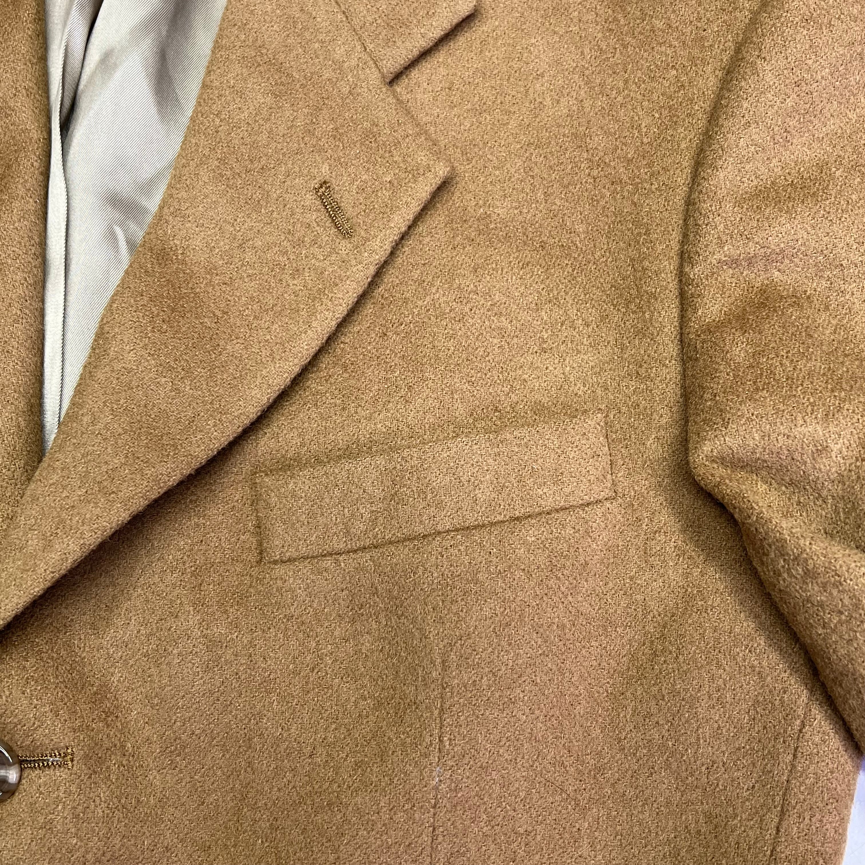 EVAN-PICONE Silk Lining Wool Outer Shell Blazer Men's Sz 36R Khaki Brown (Used)