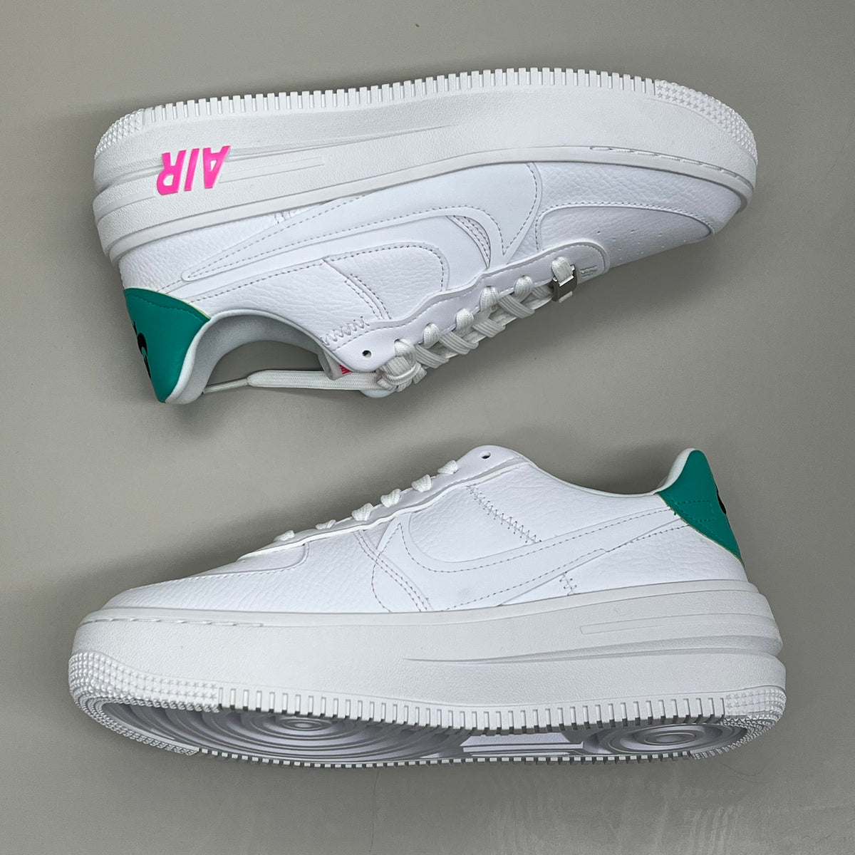 NIKE Air Force 1 PLT.AF.ORM Tapered Toe Shoes Sz Women's 9 White/Pink/Blue FN7180-100