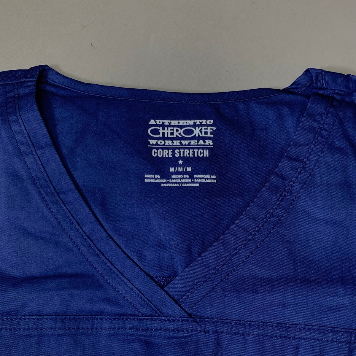 CHEROKEE Modern Classic Scrubs Top Core Stretch Women's SZ M Navy 4727