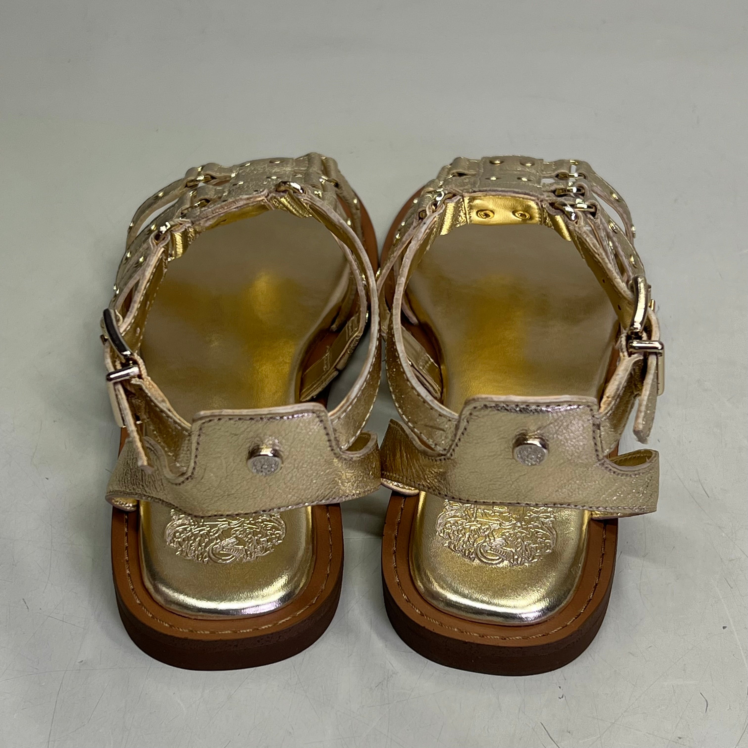 VINCE CAMUTO Leather Studded Gladiator Sandals Women's Sz 7M Egyptian Gold