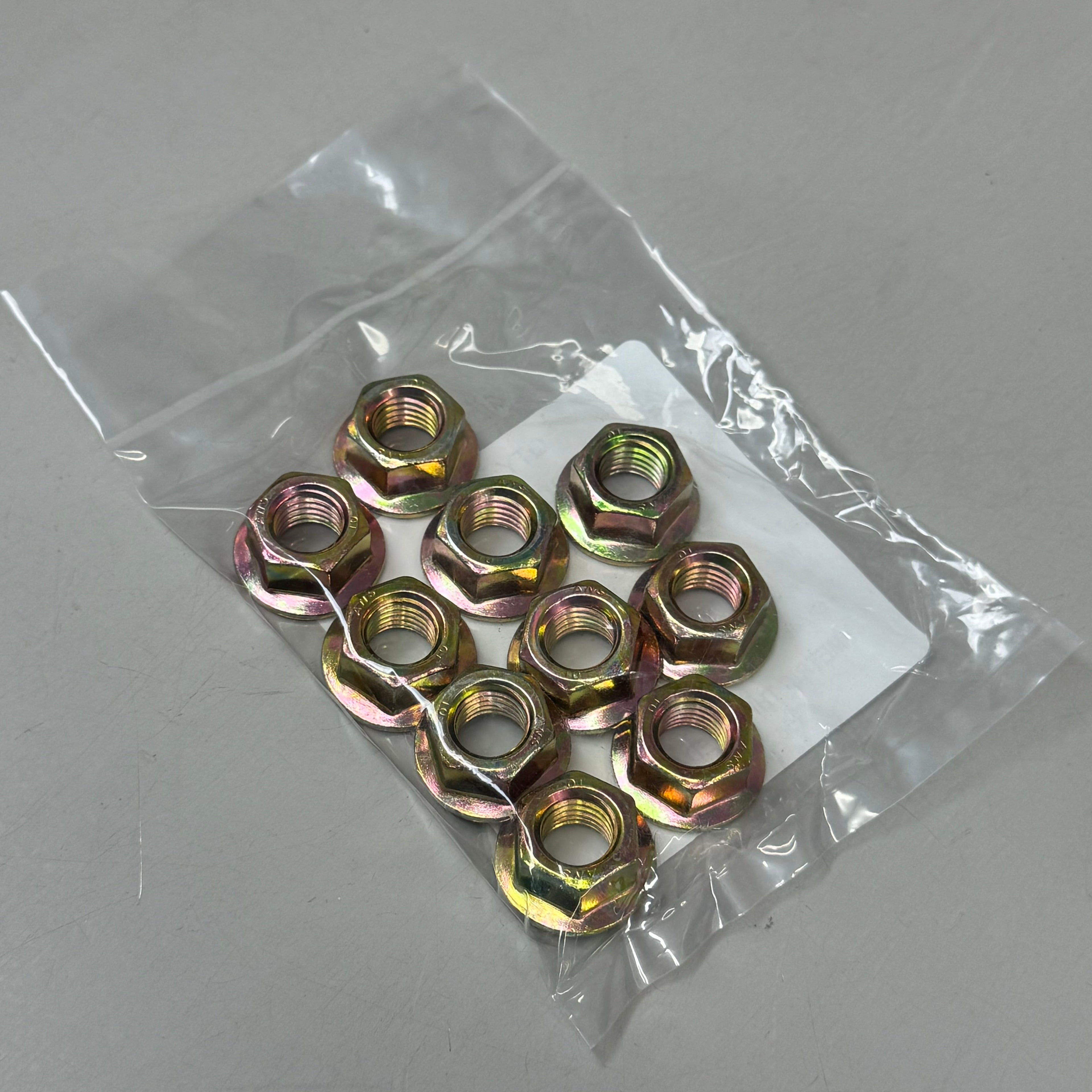 METRIC THREADED PRODUCTS (2 PACK, 10 EACH) M12 DIN 6923 Non Serrated 10 ST/YZN Flange Nuts