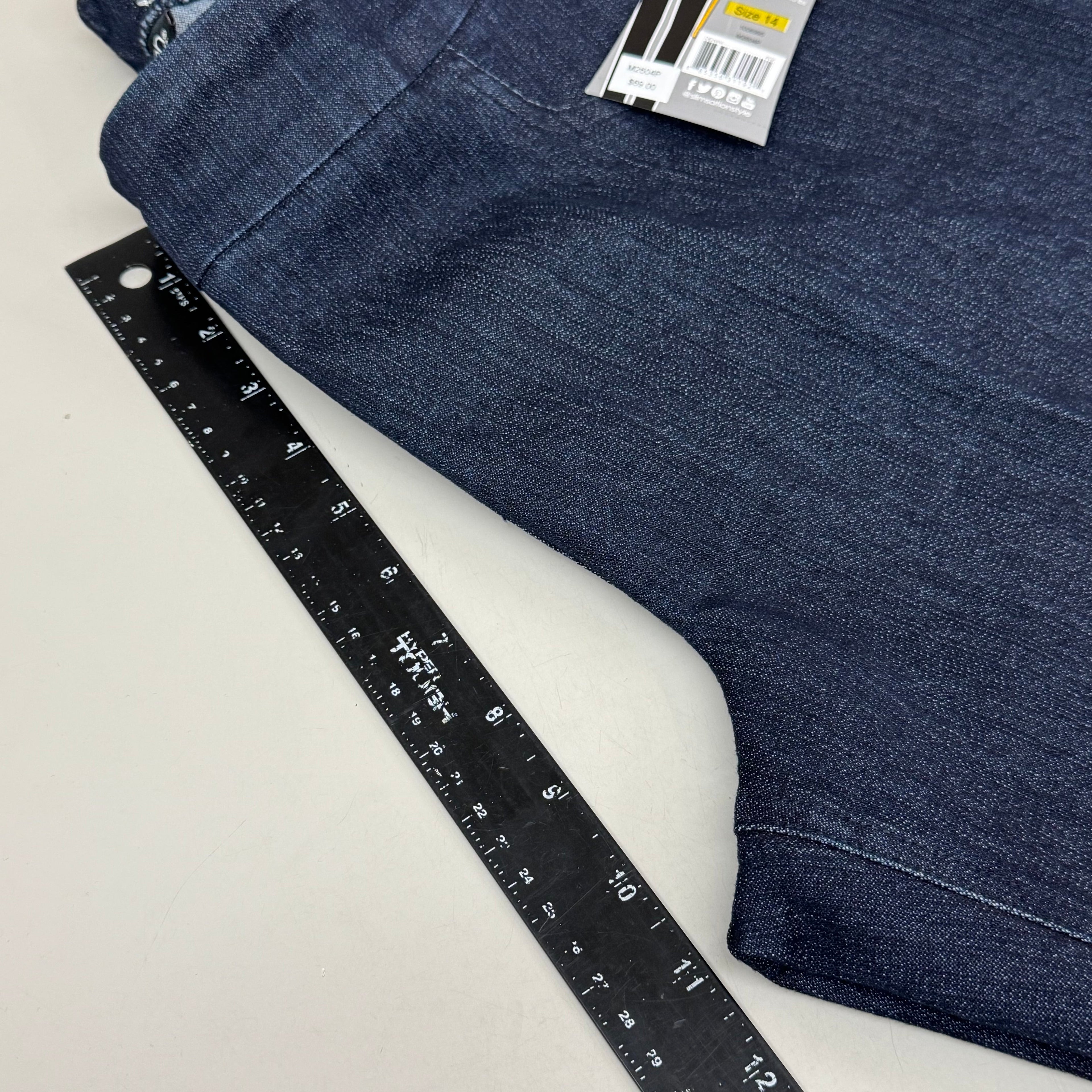 MULTIPLES Narrow Leg Pants Petite Women's Sz 14 Denim M2604P