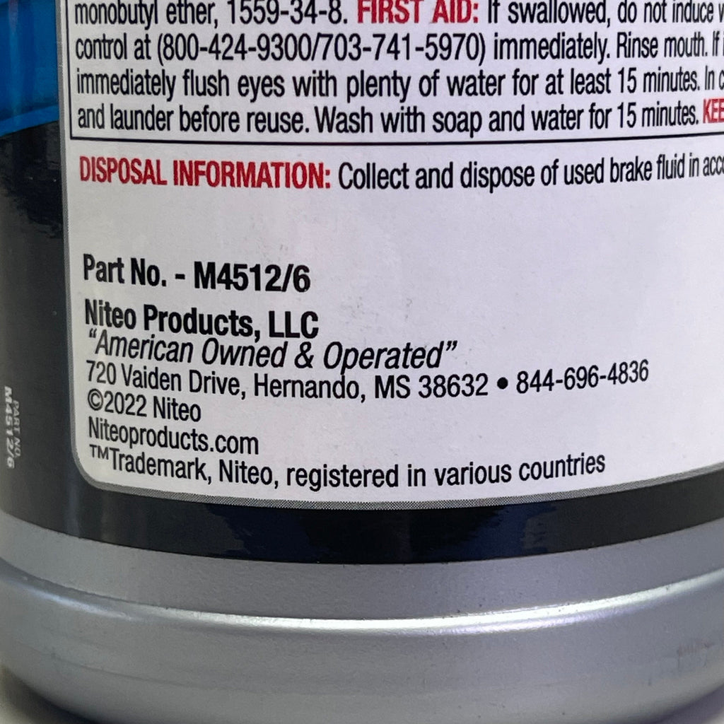 MOTOR MEDIC (6 PACK) Super Heavy Duty Dot 4 Brake Fluid 12 fl oz Grey M4512